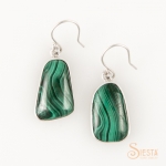 Malachite Earrings in Sterling Silver